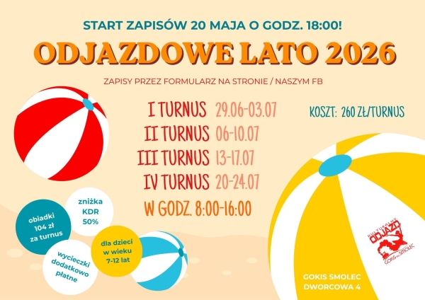 ZAPISY NA ODJAZDOWE LATO 2026